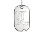 10k White Gold Logoart University Of Louisville Small Dog Tag Pendant Necklace