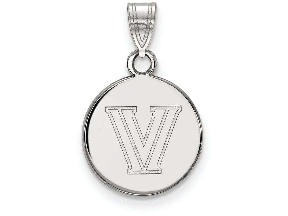 10k White Gold Logoart Villanova University Small Disc Pendant