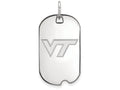 10k White Gold Logoart Virginia Tech Small Dog Tag Pendant Necklace