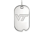 10k White Gold Logoart Virginia Tech Small Dog Tag Pendant Necklace