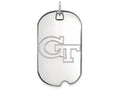 10k White Gold Logoart Georgia Institute Of Technology Large Dog Tag Pendant Necklace