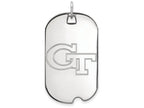 10k White Gold Logoart Georgia Institute Of Technology Large Dog Tag Pendant Necklace
