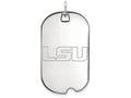 10k White Gold Logoart Louisiana State University Large Dog Tag Pendant Necklace
