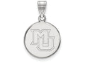10k White Gold Logoart Marquette University Medium Disc Pendant