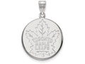 10k White Gold Nhl Logoart Toronto Maple Leafs Large Disc Pendant