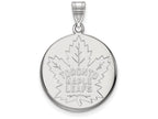 10k White Gold Nhl Logoart Toronto Maple Leafs Large Disc Pendant