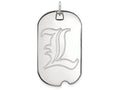10k White Gold Logoart University Of Louisville Large Dog Tag Pendant Necklace