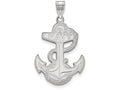 10k White Gold Logoart Navy Extra Large  Pendant