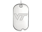 10k White Gold Logoart Virginia Tech Large Dog Tag Pendant Necklace