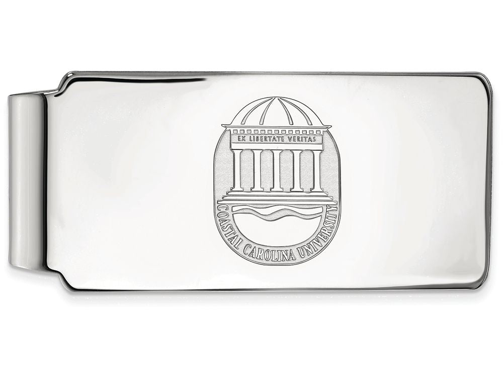 10k White Gold Logoart Coastal Carolina University Money Clip Crest