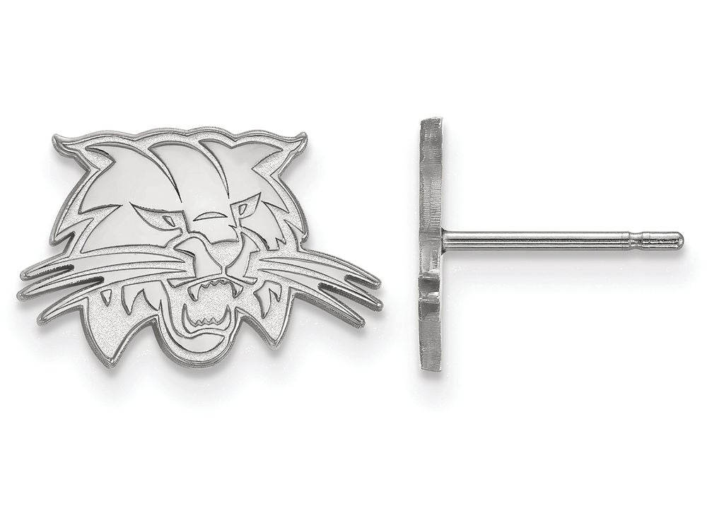 10k White Gold Logoart Ohio University Extra Small Post Earrings