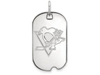 10k White Gold Nhl Logoart Pittsburgh Penguins Small Dog Tag Pendant Necklace