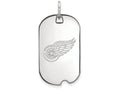 10k White Gold Nhl Logoart Detroit Red Wings Small Dog Tag Pendant Necklace
