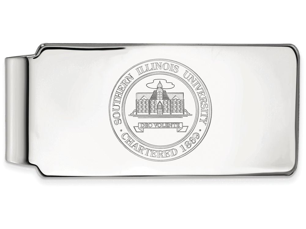 10k White Gold Logoart Southern Illinois University Money Clip Crest
