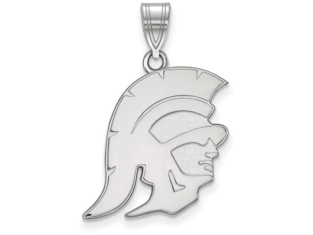 Logoart 10k White Gold University Of Southern California Large Pendant