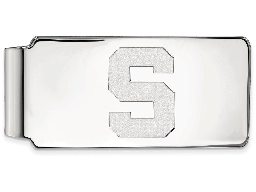 10k White Gold Logoart Michigan State University Money Clip