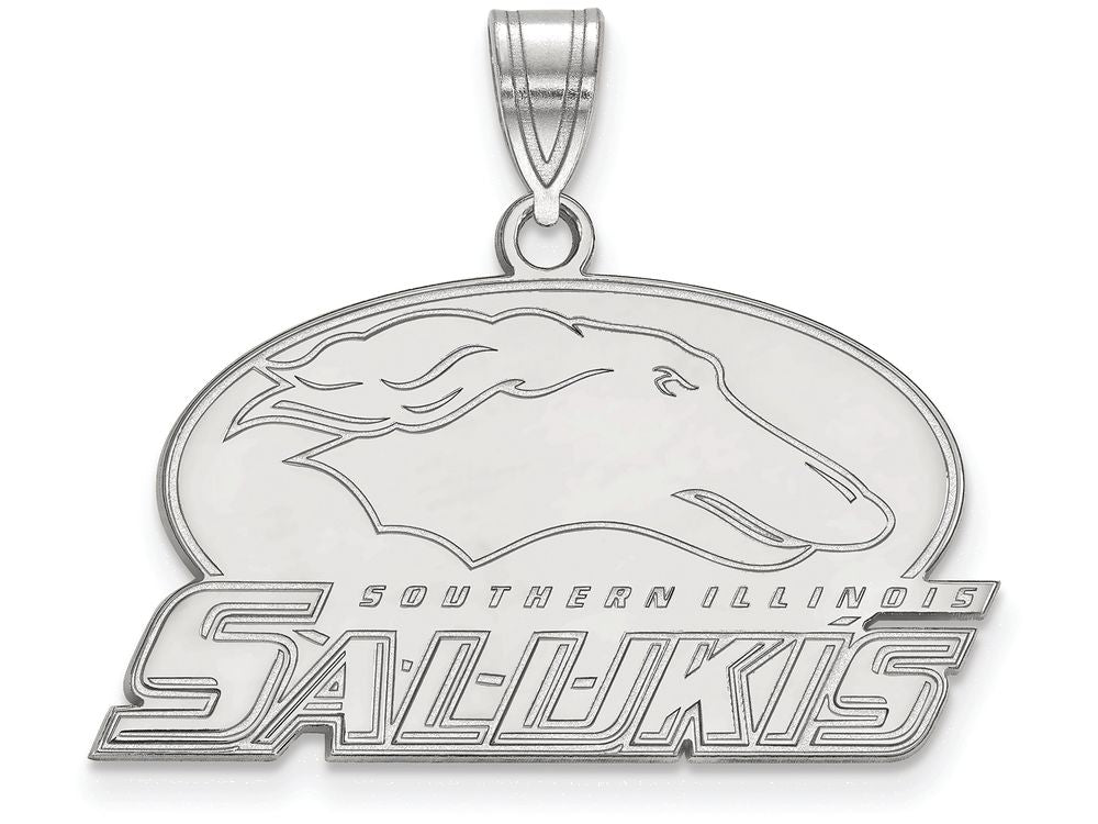 10k White Gold Logoart Southern Illinois University Medium Pendant