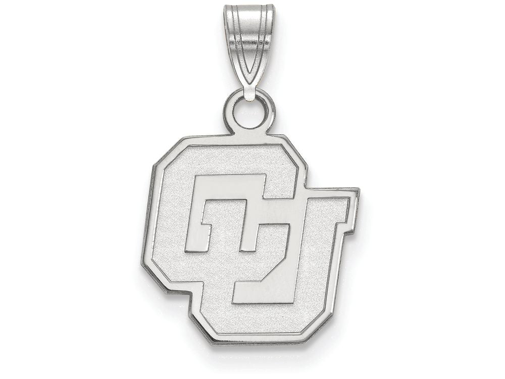 10k White Gold Logoart University Of Colorado Small Pendant