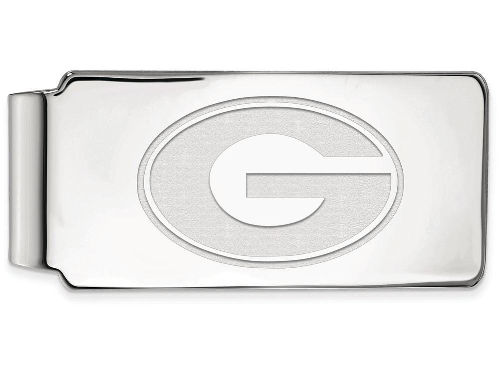 10k White Gold Logoart University Of Georgia Money Clip