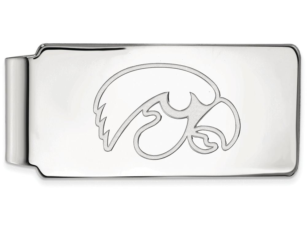 10k White Gold Logoart University Of Iowa Money Clip