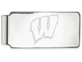 10k White Gold Logoart University Of Wisconsin Money Clip