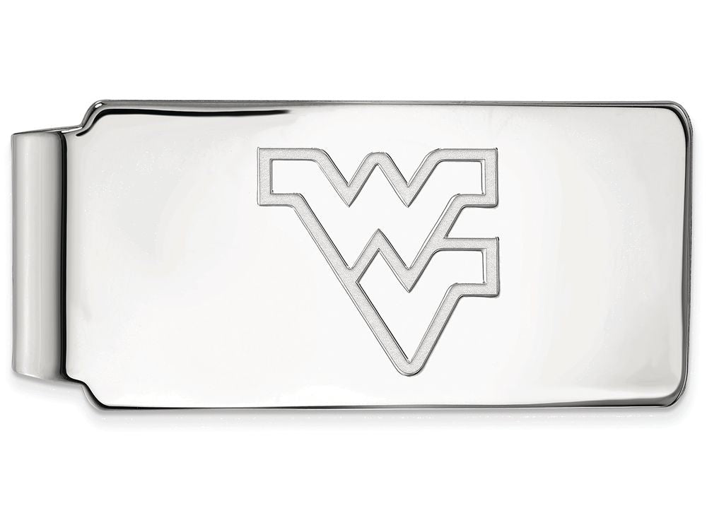 10k White Gold Logoart West Virginia University Money Clip