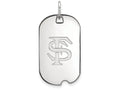 10k White Gold Logoart Florida State University Small Dog Tag Pendant Necklace