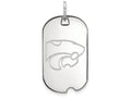 10k White Gold Logoart Kansas State University Small Dog Tag Pendant Necklace