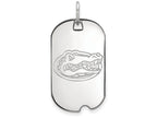 10k White Gold Logoart University Of Florida Small Dog Tag Pendant Necklace