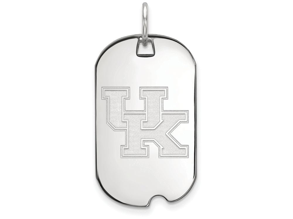 10k White Gold Logoart University Of Kentucky Small Dog Tag Pendant Necklace