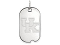 10k White Gold Logoart University Of Kentucky Small Dog Tag Pendant Necklace