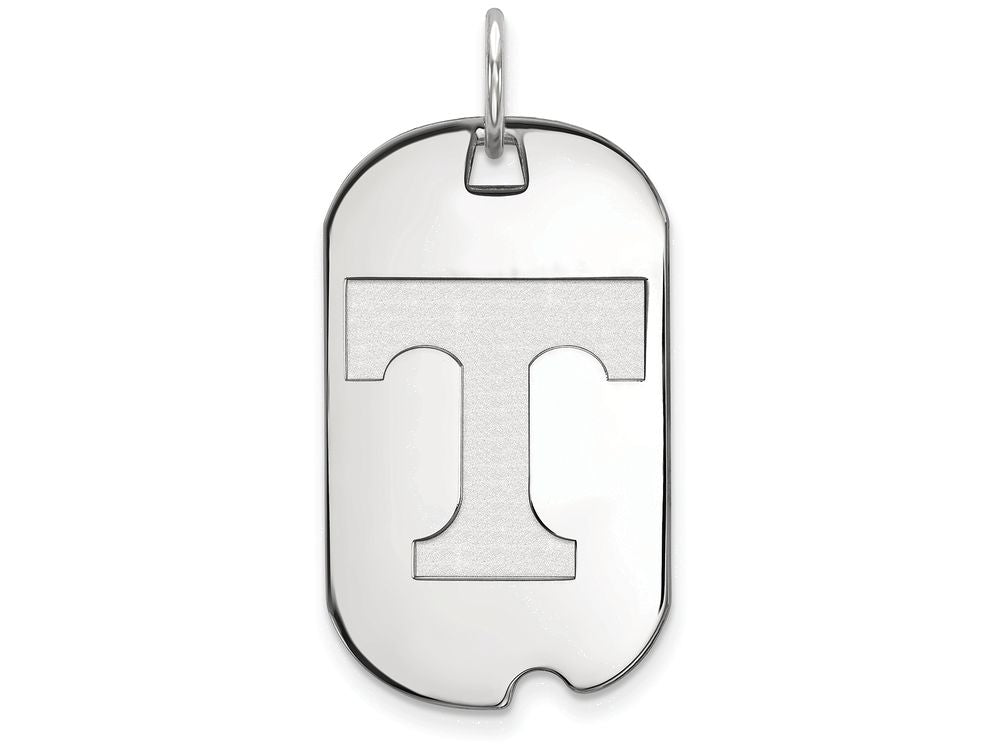10k White Gold Logoart University Of Tennessee Small Dog Tag Pendant Necklace