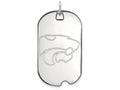 10k White Gold Logoart Kansas State University Large Dog Tag Pendant Necklace