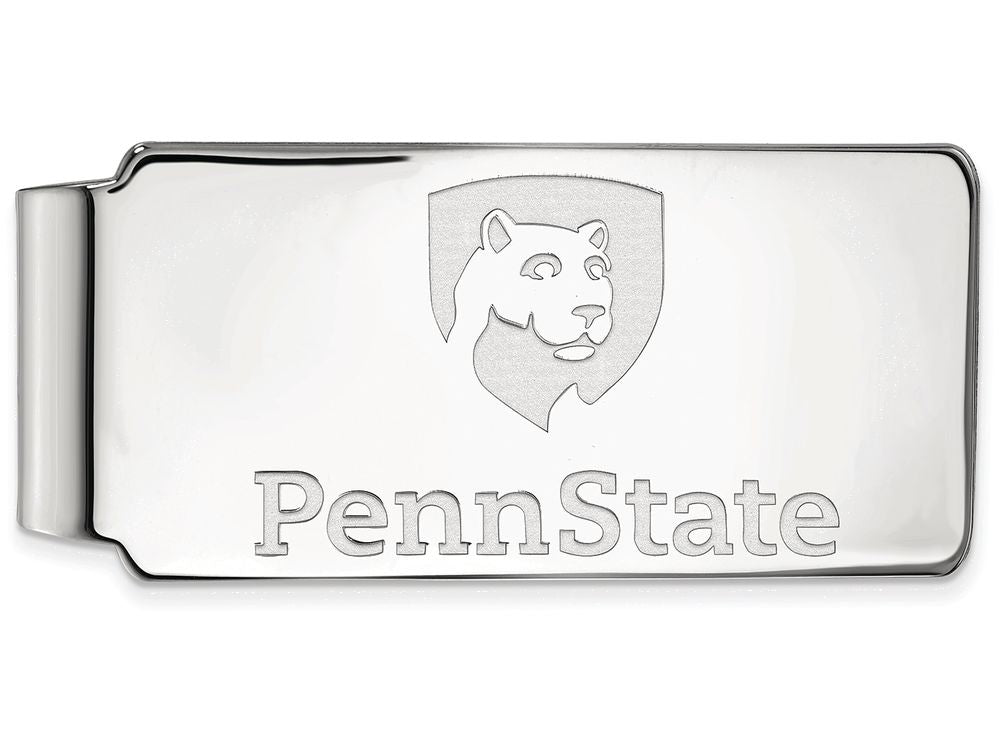 10k White Gold Logoart Penn State University Money Clip