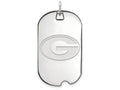 10k White Gold Logoart University Of Georgia Large Dog Tag Pendant Necklace