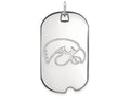 10k White Gold Logoart University Of Iowa Large Dog Tag Pendant Necklace