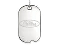 10k White Gold Logoart University Of Mississippi Large Dog Tag Pendant Necklace