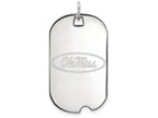 10k White Gold Logoart University Of Mississippi Large Dog Tag Pendant Necklace