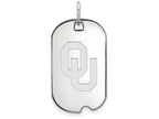 10k White Gold Logoart University Of Oklahoma Small Dog Tag Pendant Necklace