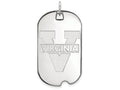 10k White Gold Logoart University Of Virginia Large Dog Tag Pendant Necklace