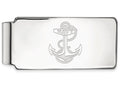 10k White Gold Logoart Navy Money Clip