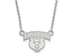 10k White Gold Logoart Baylor University Small Pendant Necklace