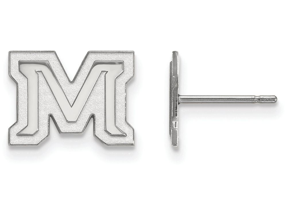 10k White Gold Logoart Montana State University Extra Small Post Earrings
