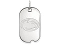 10k White Gold Logoart Penn State University Small Dog Tag Pendant Necklace