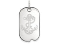 10k White Gold Logoart Navy Small Dog Tag Pendant Necklace