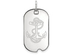 10k White Gold Logoart Navy Small Dog Tag Pendant Necklace