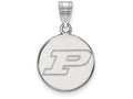 10k White Gold Logoart Purdue Medium Disc Pendant
