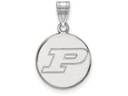 10k White Gold Logoart Purdue Medium Disc Pendant