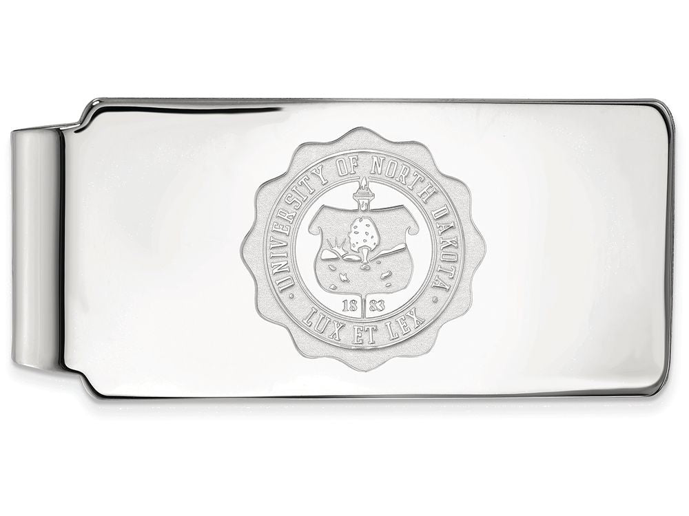 10k White Gold Logoart University Of North Dakota Money Clip Crest