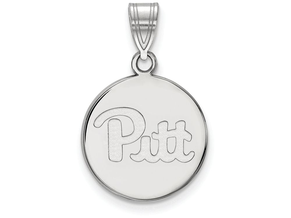 10k White Gold Logoart University Of Pittsburgh Medium Disc Pendant